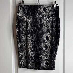 Black and Gray Snake Print Skirt